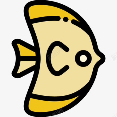 鱼动物30线颜色图标图标