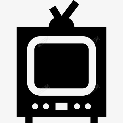 电视复古电子填充图标svg_新图网 https://ixintu.com 填充 复古电子 电视