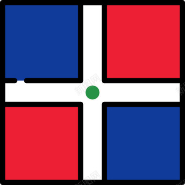 多米尼加共和国国旗收藏3广场图标图标