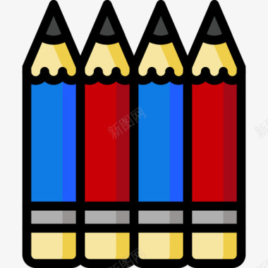 铅笔文具11线颜色图标图标