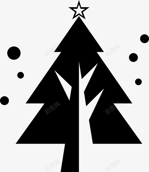 圣诞节圣诞树松树图标svg_新图网 https://ixintu.com 冬天 圣诞树 圣诞节 松树 雪