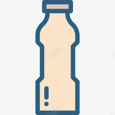水饮料和饮料2线性颜色图标图标