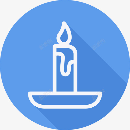 蜡烛节日和庆典扁平圆形图标svg_新图网 https://ixintu.com 扁平圆形 节日和庆典 蜡烛