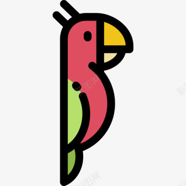 鹦鹉动物30线色图标图标