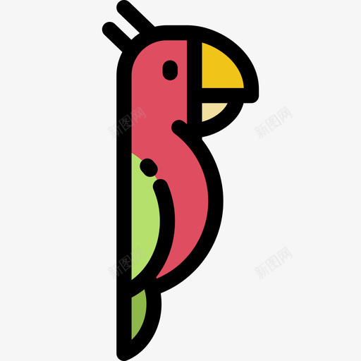 鹦鹉动物30线色图标svg_新图网 https://ixintu.com 动物30 线色 鹦鹉