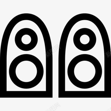 扬声器音乐音效4线性图标图标
