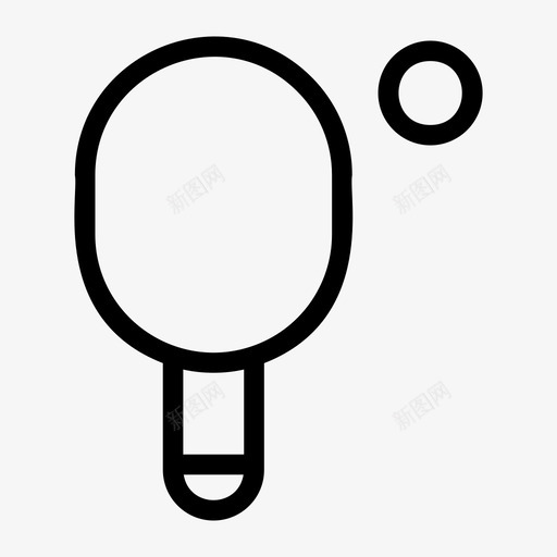 乒乓球球游戏图标svg_新图网 https://ixintu.com 乒乓球 乒乓球拍 假日线图标 游戏 球 运动