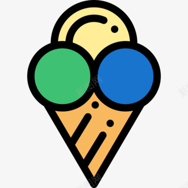 冰淇淋巴西原色图标图标