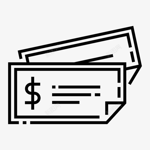 汇票钞票支票图标svg_新图网 https://ixintu.com 付款 凭证 支票 汇票 邮政服务到你的前门 钞票