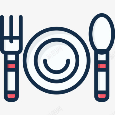 餐厅餐厅元素4线性颜色图标图标