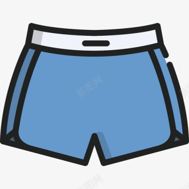 短裤健身房5线性颜色图标图标