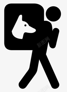 携带狗携带者宠物图标图标