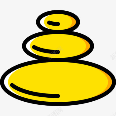 石头水疗瑜伽黄色图标图标
