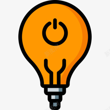 灯泡家用自动化2线颜色图标图标