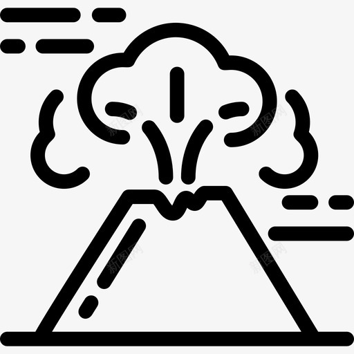 火山景观14线性图标svg_新图网 https://ixintu.com 景观14 火山 线性