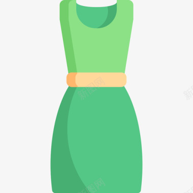 连衣裙服装款式2扁平图标图标
