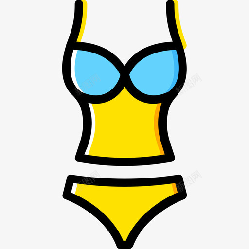 泳装女装3黄色图标svg_新图网 https://ixintu.com 女装3 泳装 黄色