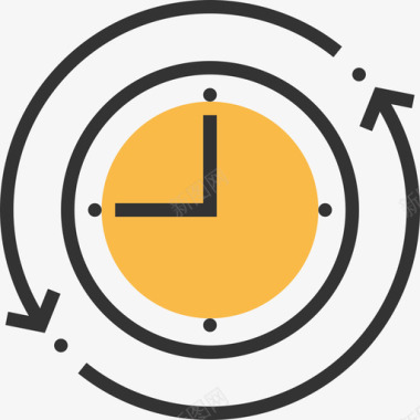 时钟项目管理黄影图标图标