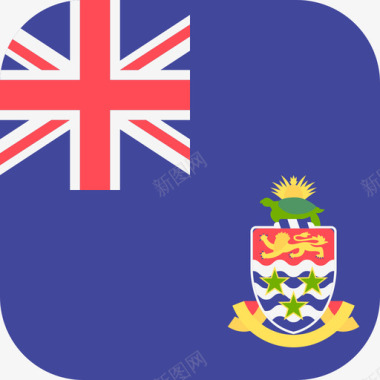 开曼群岛国际旗帜3圆形方形图标图标