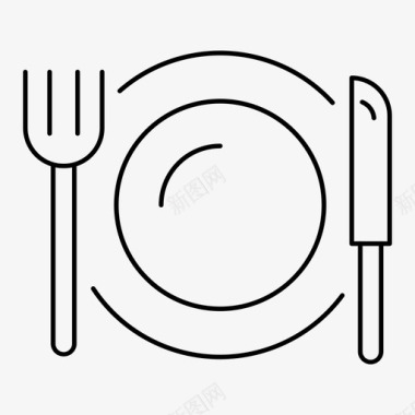 餐厅叉子刀图标图标