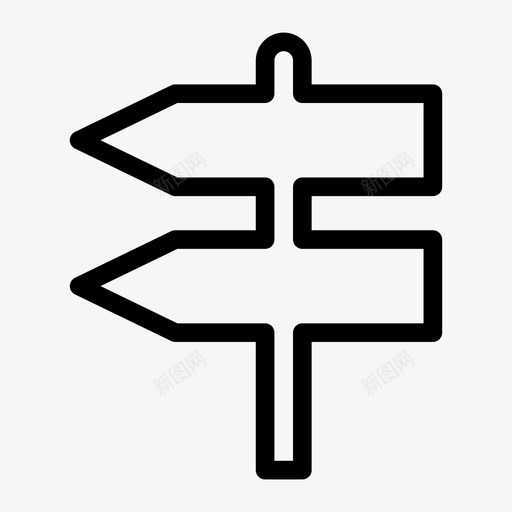 路标标牌方向图标svg_新图网 https://ixintu.com 假日线图标 指针 方向 标牌 路标 道路