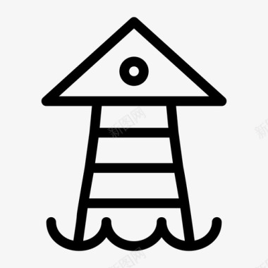 灯塔建筑景观图标图标