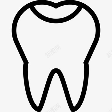 牙齿医学和牙科2线状图标图标
