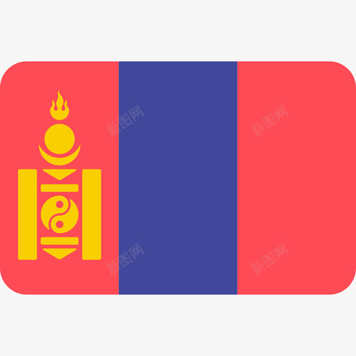 蒙古国际国旗6圆形矩形图标svg_新图网 https://ixintu.com 国际国旗6 圆形矩形 蒙古