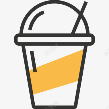 冰沙饮料黄影图标图标