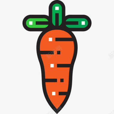 胡萝卜健康食品10原色图标图标