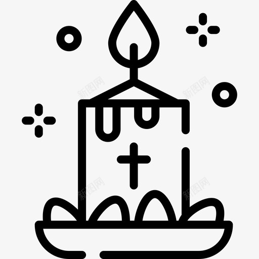 蜡烛复活节6直线型图标svg_新图网 https://ixintu.com 复活节6 直线型 蜡烛