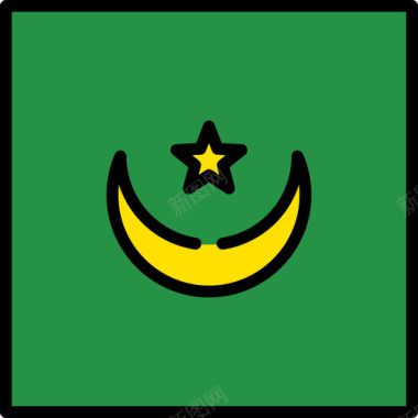 毛里塔尼亚国旗收藏3广场图标图标