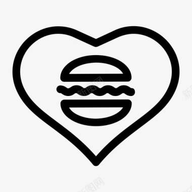 汉堡食物心图标图标
