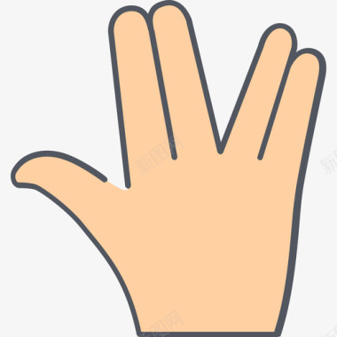 手手势3颜色图标图标