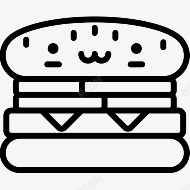 汉堡包可爱的食物直系图标图标