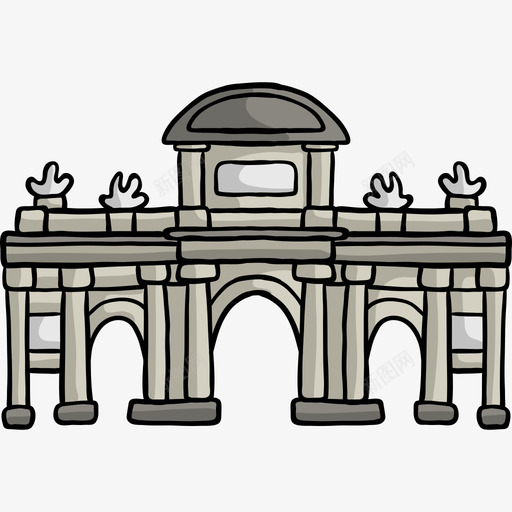 阿尔卡拉之门世界纪念碑色彩图标svg_新图网 https://ixintu.com 世界纪念碑 色彩 阿尔卡拉之门