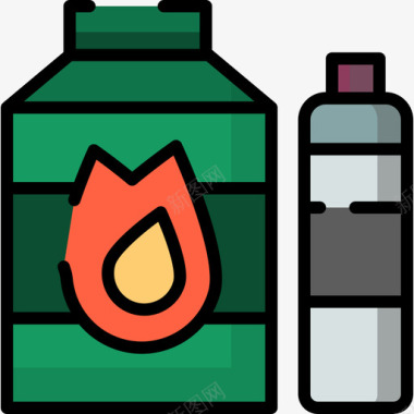 煤油野餐6线性颜色图标图标