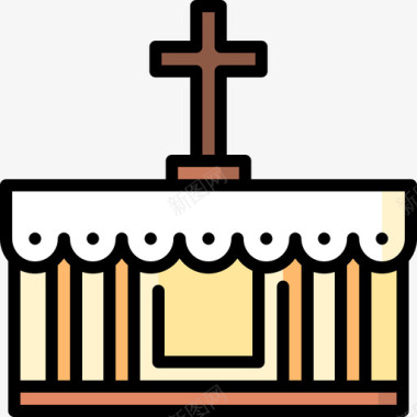 祭坛第一圣餐2直线颜色图标图标