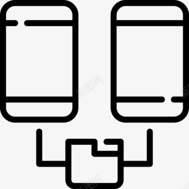 传输大数据和网络分析线性图标图标