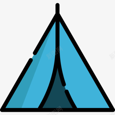 帐篷暑假11线性颜色图标图标