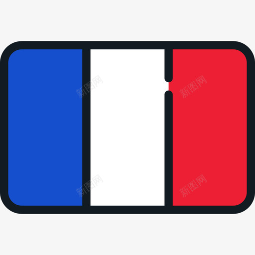 法国国旗系列4圆角矩形图标svg_新图网 https://ixintu.com 国旗系列4 圆角矩形 法国