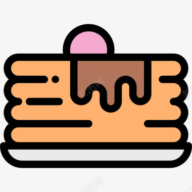 煎饼面包店12原色图标图标