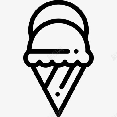 冰淇淋夏季9号直线型图标图标