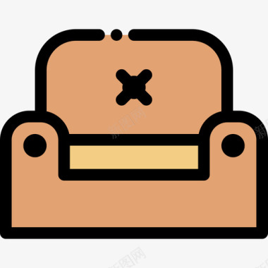 扶手椅家用家具3线性颜色图标图标