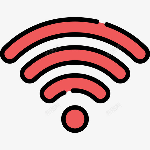 Wifi购物中心线性颜色图标svg_新图网 https://ixintu.com Wifi 线性颜色 购物中心