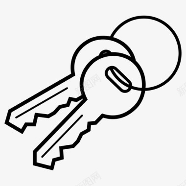 一串钥匙锁保护图标图标