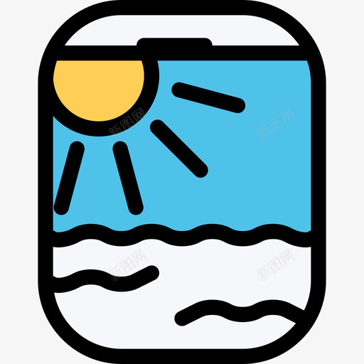 舷窗海滩和露营颜色图标svg_新图网 https://ixintu.com 海滩和露营 舷窗 颜色