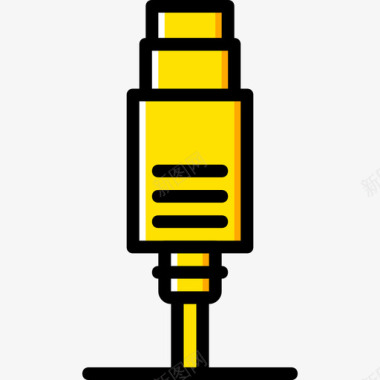 插头连接器电缆4黄色图标图标