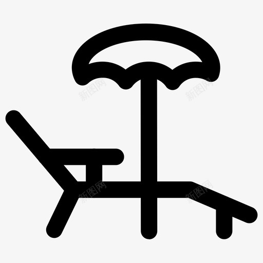 沙滩椅放松雨伞图标svg_新图网 https://ixintu.com 度假提纲 放松 沙滩椅 雨伞