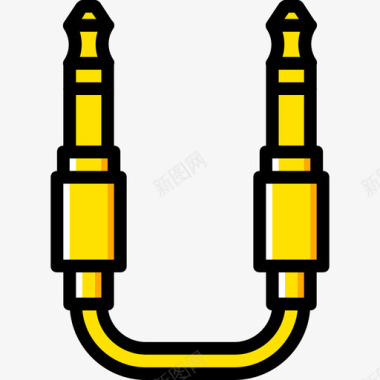 插孔连接器连接器电缆4黄色图标图标